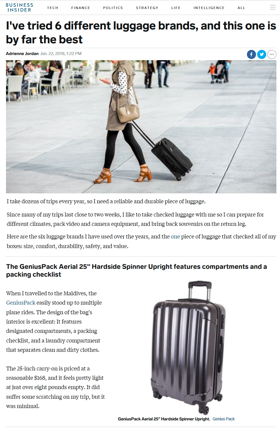 Reliable and durable luggage: tested by Business Insider